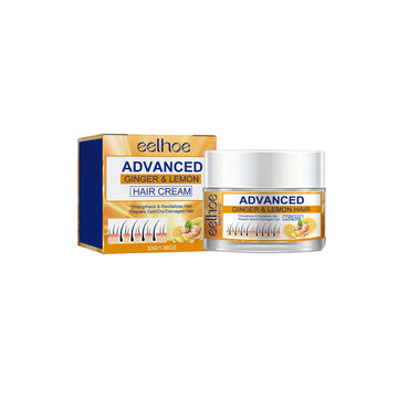 30g ginger lemon rinse-off hair cream jar and orange-and-blue carton