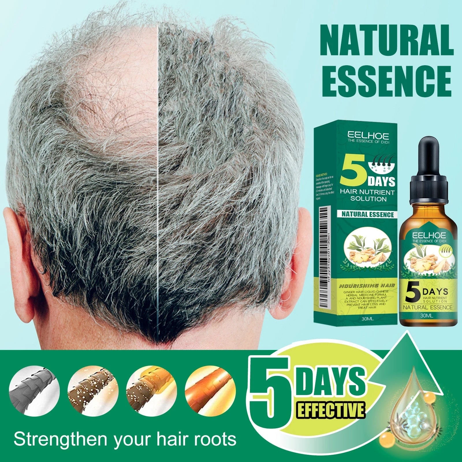 5 Days Ginger Hair Growth Oil for Thinning Hair