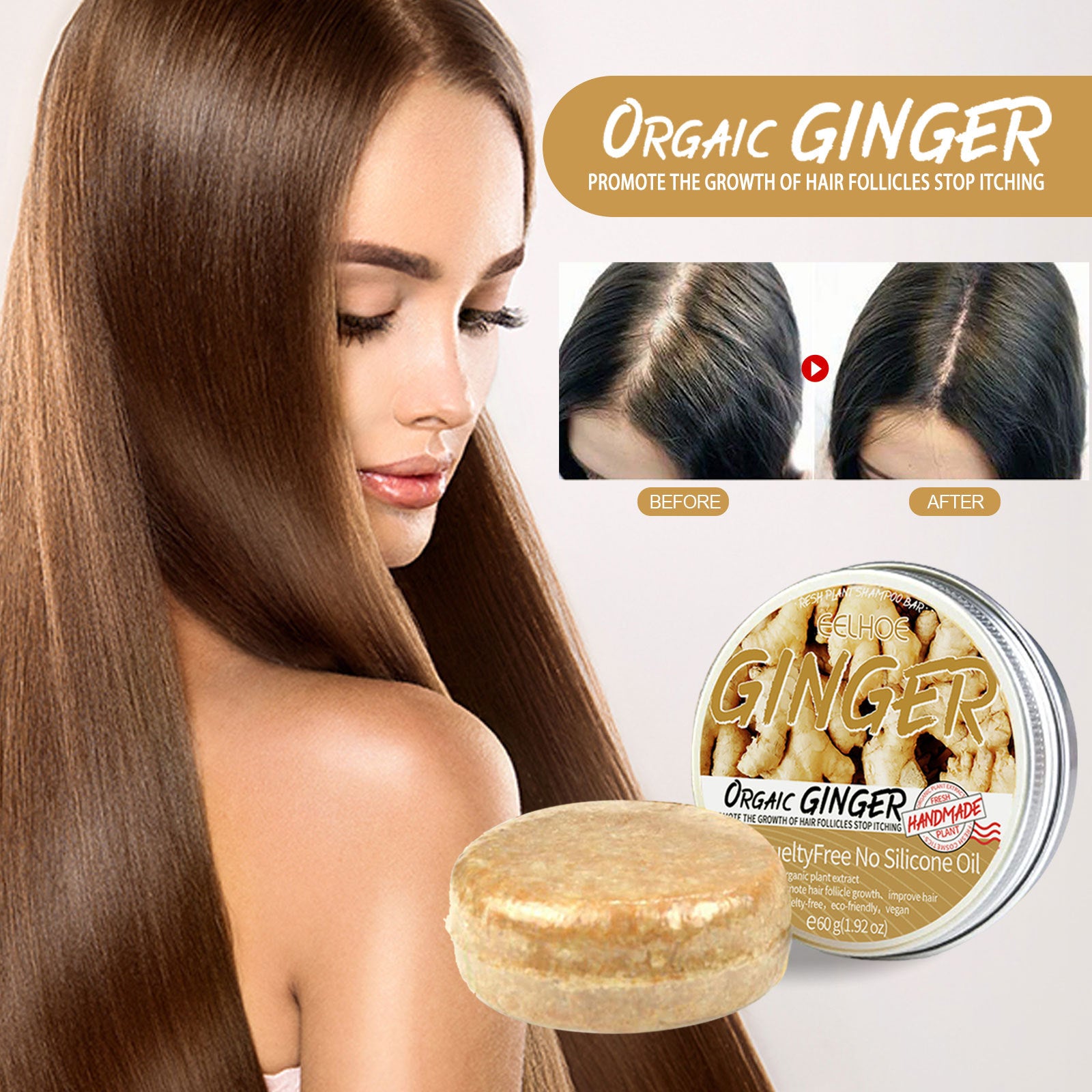 Ginger Anti Hair Loss Shampoo for Thinning Hair