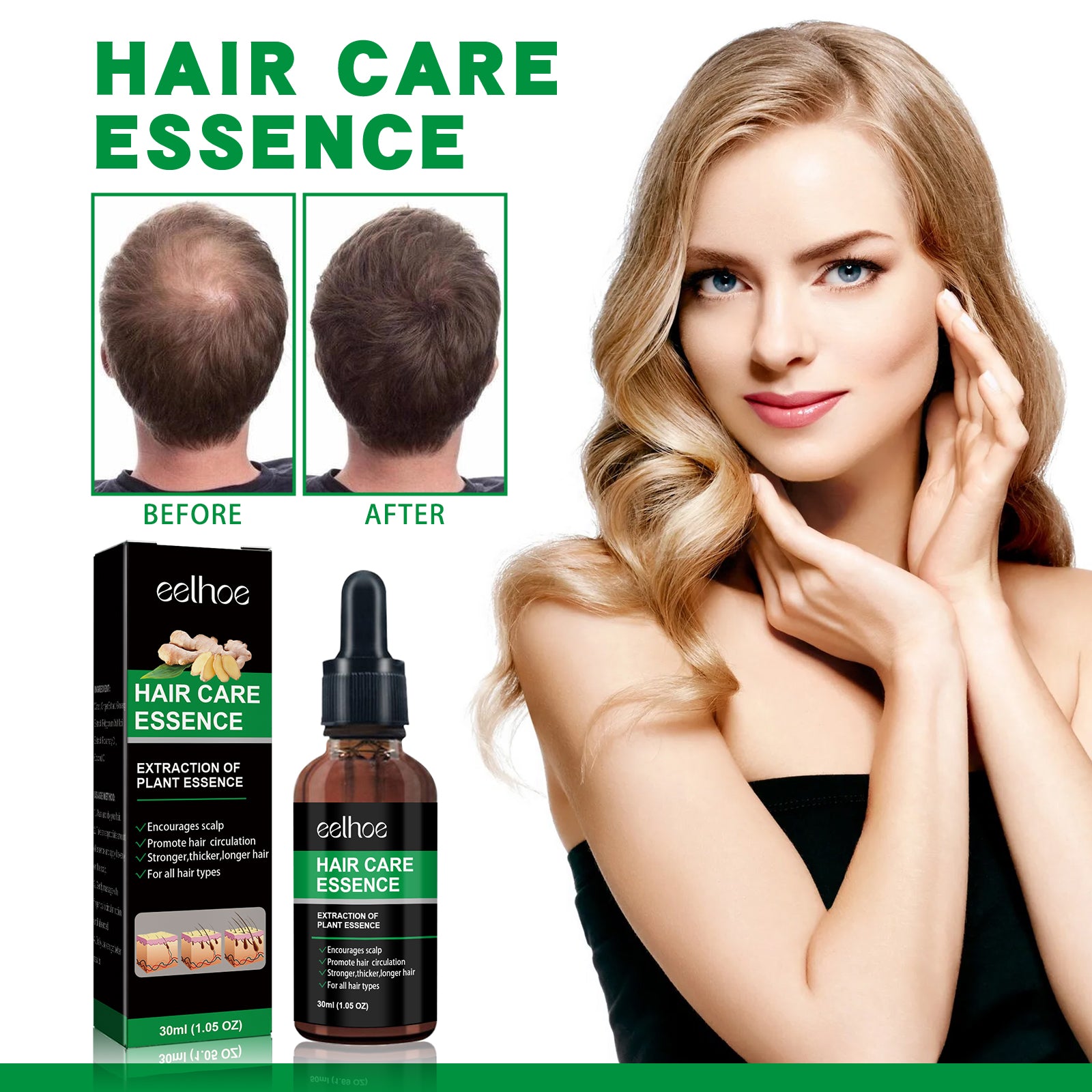 Lightweight Ginger Hair Serum for Thinning Hair