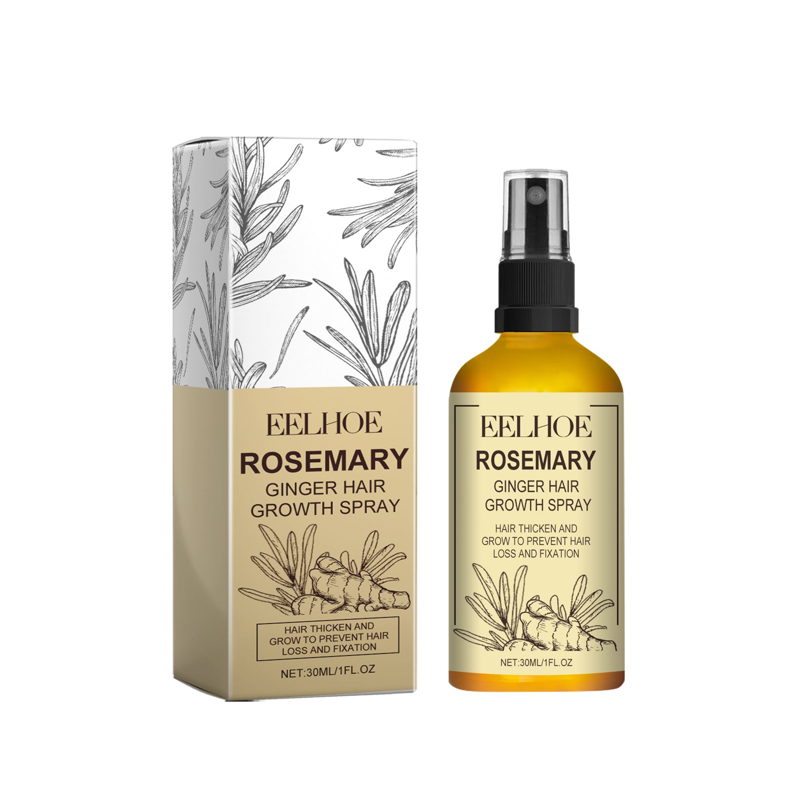 Rosemary Ginger Hair Growth Spray for Thinning & Dry Hair