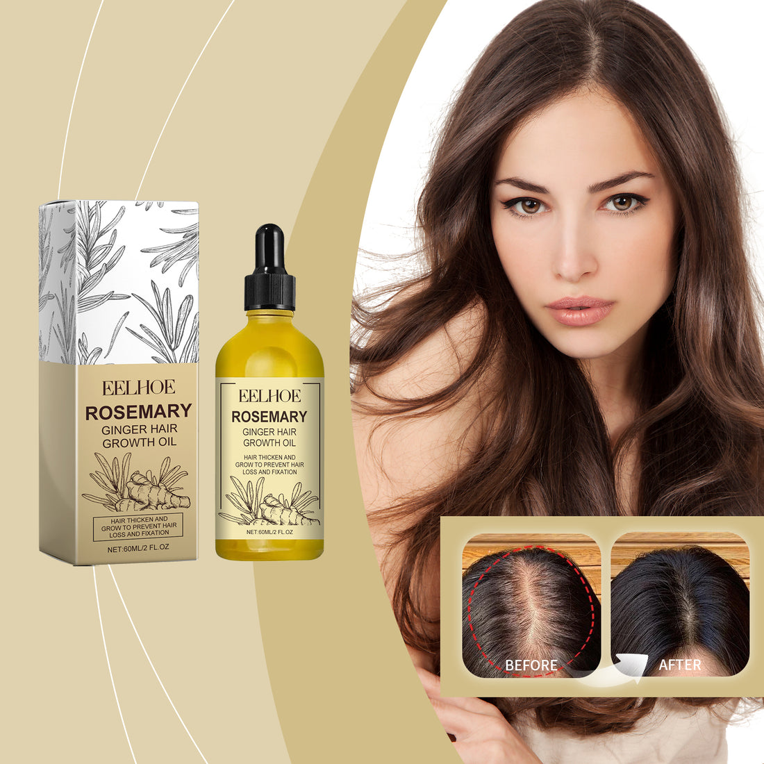 Rosemary Ginger Hair Oil for Dry Hair