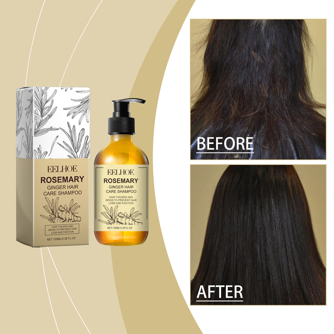 Rosemary Ginger Shampoo for Dry Damaged Hair