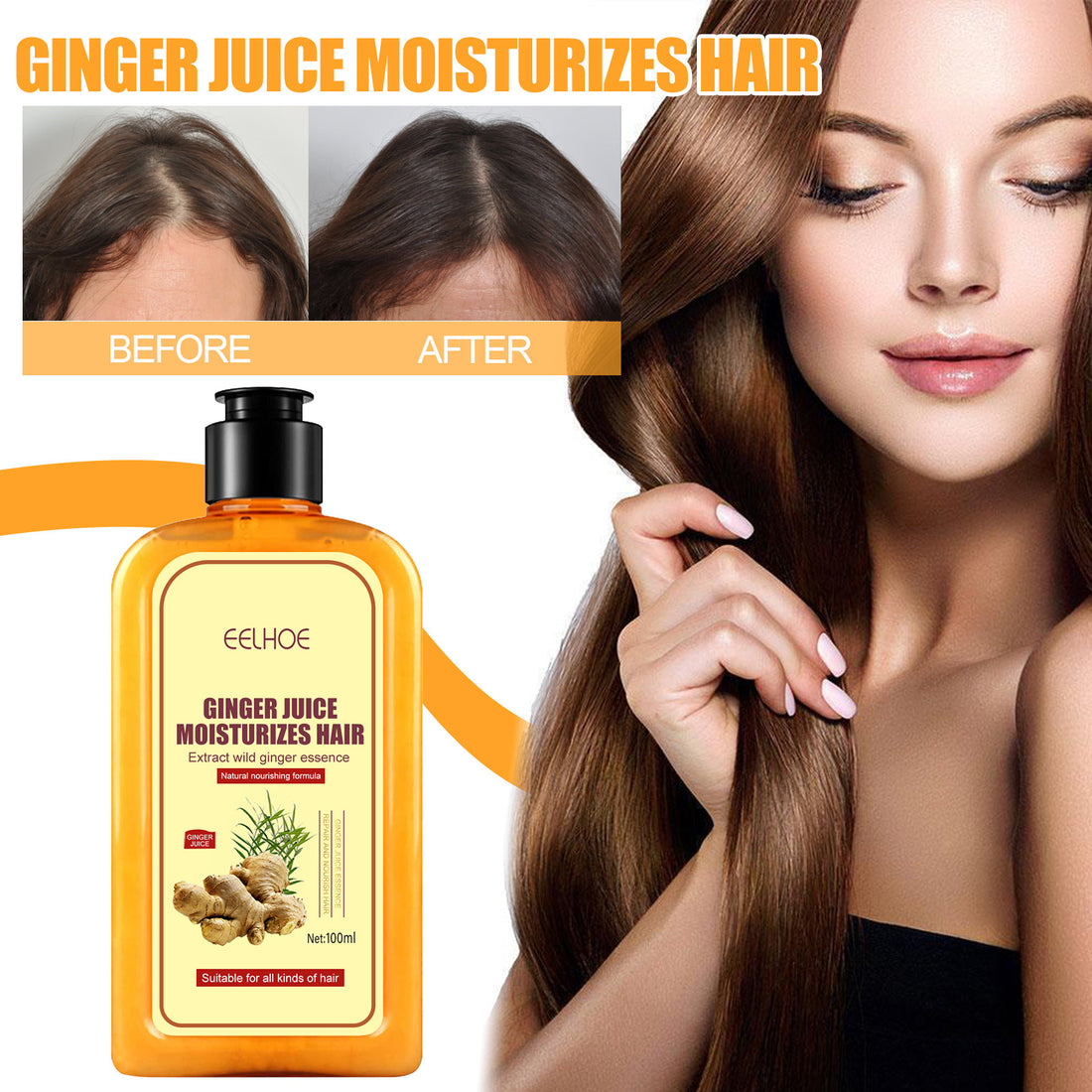 Ginger Hair Growth Shampoo for Thinning Hair