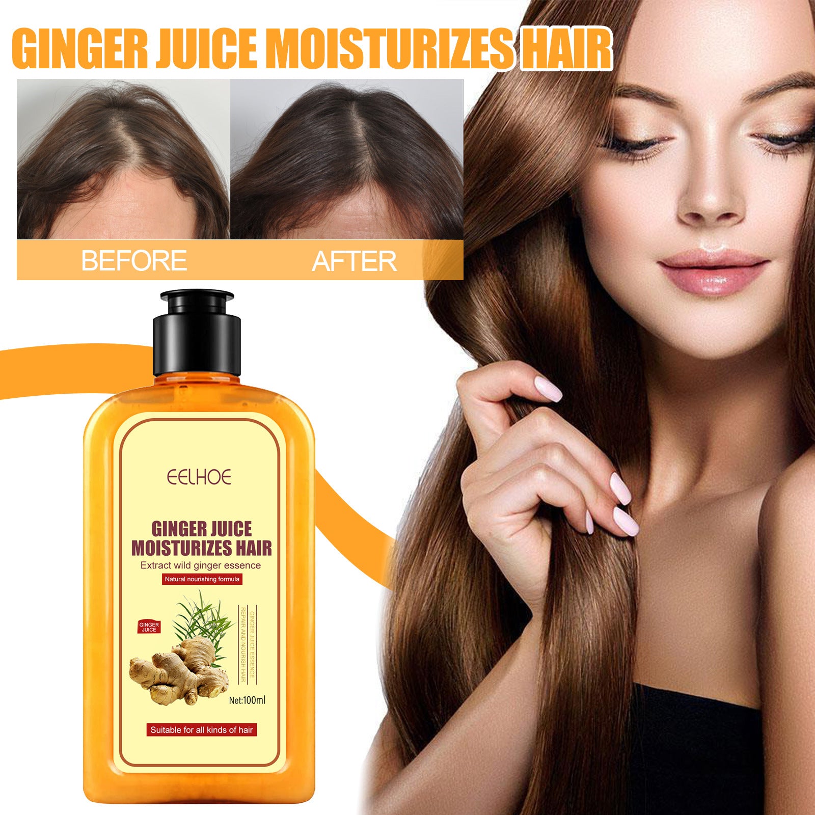 Ginger Hair Growth Shampoo for Thinning Hair
