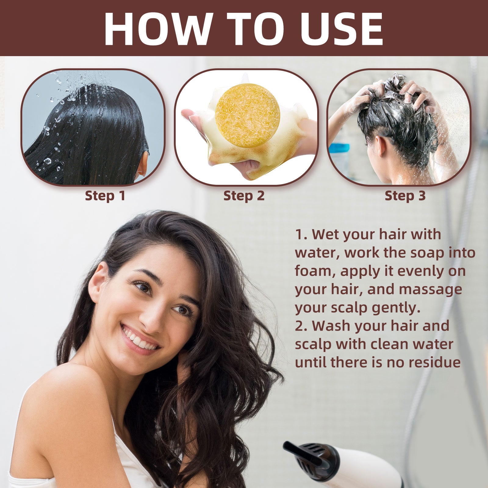 Ginger Shampoo Soap for Gray Hair & Thinning Hair